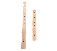 WEKAMOS 2 Pièces à Bec Soprano Bois Naturel pour Débutants Garçon Fille Doigté Allemand et Anglais Instrument Sonore Éducatif pour Apprentissage Musical