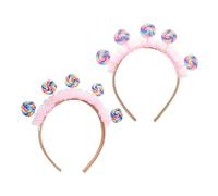 WEKAMOS 2 Pièces Bandeau Garçon Fille Forme Sucette Rose Accessoire Cheveux Flexible et Confortable pour Fête Anniversaire Décoration Photo Ludique et Originale
