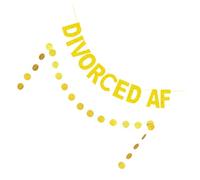 WEKAMOS 2 pièces Bannière Décorative Pailletée Dorée Divorced Guirlande Fanions Scintillante pour Décoration de Fête Thème Du Divorce Kit Élégant Papier Glitter Premium pour Murs Tables