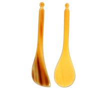 WEKAMOS 2 pièces Bâtons de Grattage Gua Sha Cornes Naturelles Multifonctionnels pour Massage Visage et Points Acupuncture Outils Manuels pour Maintenir Élasticié et Soins Quotidiens