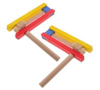 WEKAMOS 2 pièces Castagnettes Bois Éducatives Instrument de Percussion Long Manche pour Garçon Fille Musical Apprentissage Coordination Main-œil
