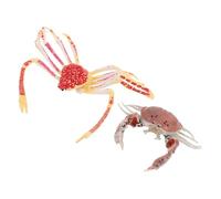 WEKAMOS 2 Pièces Crab Decor Simulated Animal Decoration Educational Early Learning Toy for Plastic Sea Creature Figurines for Cognitive Development and Party Decor