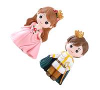 WEKAMOS 2 pièces Décorations de Gâteau Princesse et Prince Figurines Légères pour Anniversaire Ornement Portable pour Fête Décoration Cupcake et Table