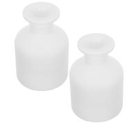 WEKAMOS 2 Pièces Flacons Diffuseurs Verre Bouteilles Vides pour Huiles Essentielles Contenants Cylindriques Stables pour Diffuseur à Bâtonnets Décoration Parfumée pour Salon et Bureau