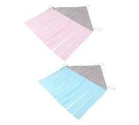 WEKAMOS 2 pièces Maison pour Petits Animaux avec Franges Cachette et Hamac Angle pour Hamster Lapin Tortue Terrestre Rose et Bleu Refuge Confortable et Sécurisé