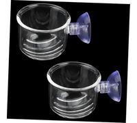 WEKAMOS 2 pièces Mangeoire pour Aquarium Grand Modèle Distribution Worms Food Équipement Clair pour Poissons Eau Douce