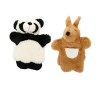 WEKAMOS 2 pièces Marionnettes Peluche Animaux et Panda Éducatif pour Garçon Fille Interaction et Jeu de Rôle Amélioration Communication Parent Garçon Fille
