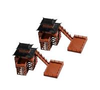 WEKAMOS 2 pièces Mini Pavillon Japonais à Deux Niveaux Décor Zen pour Jardin Féerique Ornement Compact et Réaliste pour Bonsai Terrarium et Micro Paysage Lot