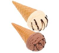 WEKAMOS 2 pièces Modèles de Glaces Simulées Décorations Cornets de Glace Réalistes pour Photographie Vitrine et Fêtes Accessoires de Artificiels
