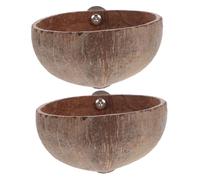 WEKAMOS 2 Pièces Nichoir Suspendu Coque de Naturel pour Perroquets Nid Hygiénique et Sécurisé Adapté à Perruches Calopsittes Conures et Oiseaux de Jardin Lot