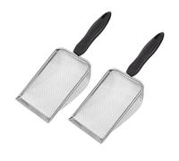 WEKAMOS 2 pièces Pelle à Litière Portable Acier Inoxydable Pelle Tamiseur Substrat Reptile pour Terrarium Tortue Nettoyage et Pratique des Déchets et Granulés