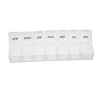 WEKAMOS 2 pièces Pilulier Portable Plastique Compartiments Blanc Organiseur Hebdomadaire de pour Voyage et Usage Quotidien