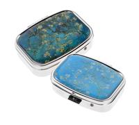 WEKAMOS 2 Pièces Pilulier Portatif Pilulier De Voyage Petit Mini Pot à Organisateur De Compartiment De Pilules Titulaire De Pour à Main Métal