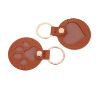 WEKAMOS 2 Pièces Porte-clés Souvenir Poils Animaux Pendentifs Patte Chien et Chat Marron Porte-clés Commémoratif Portable Accessoire Sentimental pour Amoureux des Animaux