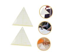 WEKAMOS 2 pièces Règles de Couture pour Patchwork Triangulaires Lot de Règles Acrylique Jaune pour Matelassage Gabarits de Couture DIY Pratiques et Durables