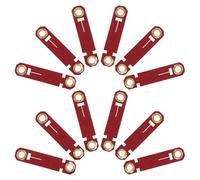 WEKAMOS 20 Pièces Anneaux pour Pattes Oiseaux Anti-évasion Bagues de Jambe Ajustables pour Perroquets et Poulets Identification Colorée Rouge pour Suivi et Entraînement