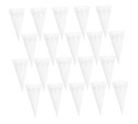 WEKAMOS 20 pièces Cônes Papier pour Confettis et Fleurs Cornets Blancs à Rouler pour Mariage Fête et Shower Support Durable pour Pétales et Bonbons