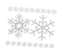 WEKAMOS 20 pièces Lot de Patchs Thermocollants Flocons de Argentés pour Vêtements et Accessoires DIY Décorations Hivernales Couture Facile pour Vêtements et Créations Artisanales