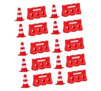 WEKAMOS 20 pièces Mini Cônes de Signalisation avec Barrières Rouges Pédagogique pour Garçon Fille Simulation Réaliste des Panneaux Routiers Outil Apprentissage Cognitif pour Règles de