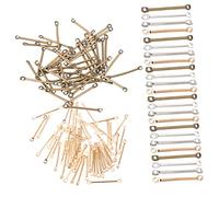 WEKAMOS 200pièces Lot De Tiges De Connexion Métalliques Pour Bijoux Barres Double Connecteurs Robustes Pour Fabrication Boucle Oreille Collier Bracelet Diy Argent or Et Blanc