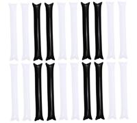 WEKAMOS 24 pièces Lot de Bâtons Gonflables de Supporters Durables pour Événements Sportifs Concerts et Compétitions Accessoires de Fête Réutilisables Blanc et Noir