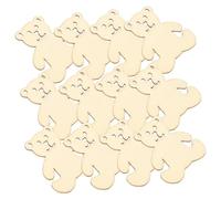 WEKAMOS 24 Pièces Puces de Graffiti Ours en Bois Non Peint Découpes en Bois Soi-même Décorations Murales Artisanales pour Bricolage Créatif Jouets Peinture Garçon et Filles 3 Cm