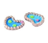 WEKAMOS 2pièces Ornement Miniature De Modèle De Bassin Vif Lot de Décoration Réaliste pour Micro Paysage Modèle De Bassin De Jardin Compact pour Tables De Sable Et Intérieurs