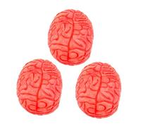 WEKAMOS 3 pièces Accessoires de Fête Halloween Cerveaux Humains Factices Réalistes Vinyle pour Décorations Hantées et Accessoires de Scène