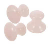 WEKAMOS 3 Pièces Gua Sha Rose Outil de Massage Visage Pierre Naturelle Compact et Portable pour Soin Peau Massage des Points Acupuncture Réduit les Ridules Poches