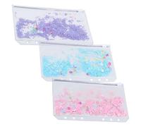 WEKAMOS 3 pièces Pochette de Rangement PVC Transparente Sacs Zippés pour Documents Trieur Budget Pochette Organiseur pour Bureau École et Voyage