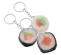 WEKAMOS 3 pièces Sushi Japonais Porte-clés Réaliste Modèle Alimentaire Triangle Riz Accessoires Portables pour Sac à Dos Décoration Japonaise Créative Cadeau pour Amateurs de Culture