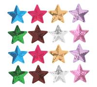 WEKAMOS 30 Pièces Étoiles Pailletées Thermocollantes Patchs Brodés Cinq Branches pour Vestes Jean Appliques Scintillantes Faciles à Coudre ou Repasser Accessoires Créatifs pour Vêtements