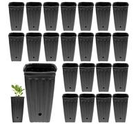 WEKAMOS 30 Pièces Godets de Pépinière pour Semis, PP Noir, Drainage | Usage Polyvalent, Perméabilité à L'eau, Protection des Racines, pour Jeunes Fleurs et Plantations