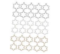 WEKAMOS 30 Pièces Pendentifs Creux Flocon de Alliage Cadre Ouvert pour Résine Époxy DIY Bijoux Accessoires de Noël