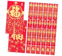 WEKAMOS 36 Pièces Envelopes With Chinese Blessings For Year Traditional Money Pouches With Auspicious Characters Paper Festive Design For Chinese Year Celebration