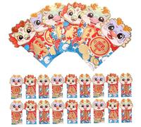 WEKAMOS 36 Pièces Enveloppes Rouges Chinoises Dragon Motif Carton Papier pour An Chinois Fête Printemps Bénédictions