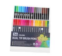 WEKAMOS 36 pièces Marqueurs Aquarelle Double Pointe Couleurs Stylos Pinceaux à Double Embout Ergonomique pour Peinture et Dessin Relaxation Adultes