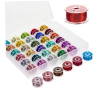 WEKAMOS 36 rouleaux Kit de de Fils à Broder Dorés et Argentés pour Couture Décorative DIY Fil Métallique pour Broderie et Point de Croix Accessoires de Couture Maison