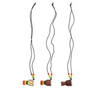 WEKAMOS 3pièces Pendentif Djembe Bois Collier Africain Pour Femmes Et Hommes Mini Tambour De Percussion Bijoux Instrument Naturels
