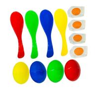 WEKAMOS 4 Ensembles Jeu de Course Œufs Cuillère Équilibrage Coloré pour Garçon Fille Interactif Extérieur pour Fête Entraînement Coordination Motrice Ensemble Couleurs Rouge Jaune Bleu