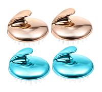 WEKAMOS 4 pièces Brosse de Massage pour Cheveux Silicone Brosse Nettoyante Chevelu Étanche et Portable Massage Profond pour Shampooing et Soin Usage Sec et Humide Lot Rose Doré Bleu