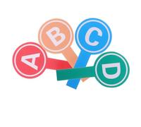 WEKAMOS 4 Pièces de Vote Effaçables pour Jeu D Équipe et Enchères Tableau Interactif Portable pour Formation et Classe Scoreboard Pratique avec Lettres Colorées