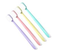 WEKAMOS 4 pièces Lot de Brosses à Dents pour Adultes Ensemble de Brosses à Dents Coton Rose Jaune Outils de Nettoyage Buccal Ergonomiques et Efficaces pour Hygiène Dentaire Optimale