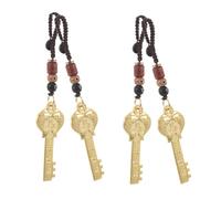 WEKAMOS 4 Pièces Porte Clés Cheval Laiton Cheval Chinois Charme Accessoire pour Clés de Voiture Sac Décor Fengshui de Bénédiction