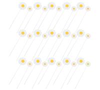 WEKAMOS 40 Pièces Daisy Cake Toppers Floral Picks Set Grandes et Petites Marguerites pour Décoration de Gâteaux Anniversaire Shower Noël et Fêtes Accessoires Stables et Faciles à Installer