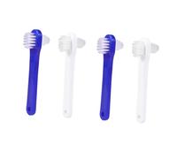 WEKAMOS 4Pièces Dents Double Face pour Prothèses de Blanches Bleues Outil de Nettoyage Dédié pour Dents Fausses avec Tête Large Antidérapante