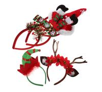 WEKAMOS 5 Pièces Bandeaux de Noël et Réutilisables pour Garçon Fille et Adultes Accessoires de Fête Cartoon Festifs pour Décoration et Photos de Célébration