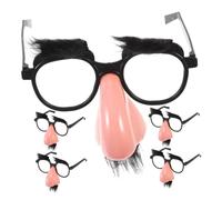 WEKAMOS 5 pièces Lunettes de Déguisement avec Grosse Fausse Barbe et Nez Plastique Accessoires Amusants pour Fête Adulte Lot pour Halloween et Anniversaire