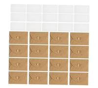 WEKAMOS 50 Ensembles Small Kraft Envelopes With Heart Clasp And Blank Cards Vintage Mini Envelopes For Wedding Birthday Graduation Invitations And DIY Thank You Notes