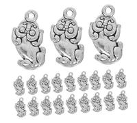 WEKAMOS 50 Pièces Double-sided Chinese Pi Yao Charms Alliage Antique pour Bijoux DIY Pendentifs Pixiu pour Collier Bracelet Boucles Oreilles Accessoires Feng Shui Richesse